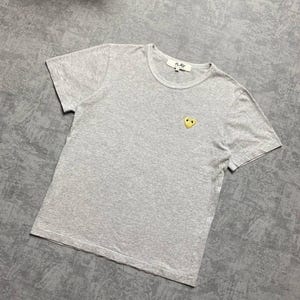 Comme Des Garcons Play Cotton Tee T Shirt Crew Neck Gray Womens Size L image 3
