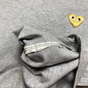 Comme Des Garcons Play Cotton Tee T Shirt Crew Neck Gray Womens Size L image 7