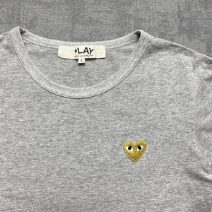 Comme Des Garcons Play Cotton Tee T Shirt Crew Neck Gray Womens Size L image 5