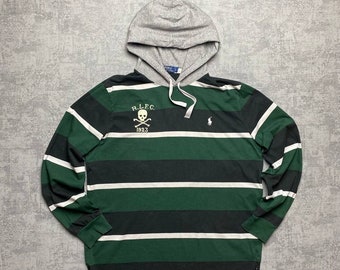 Polo Ralph Lauren LS Long Sleeve Hooded Border Striped T-shirt "RLFC"