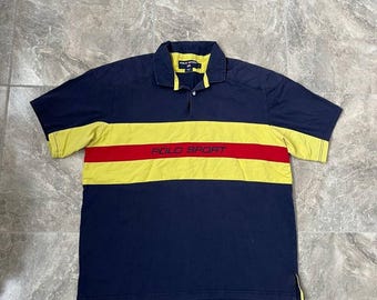 Polo Sport, camisa polo Ralph Lauren vintage para hombre talla L