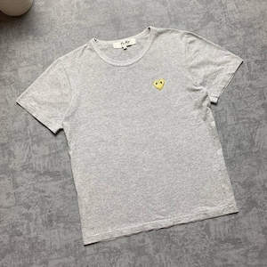 Comme Des Garcons Play Cotton Tee T Shirt Crew Neck Gray Womens Size L image 4