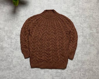 Ia Maille Sezane Wool coarse knitted brown Sweater Women's