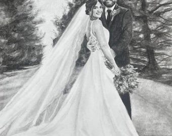 Handmade Custom Charcoal Drawing