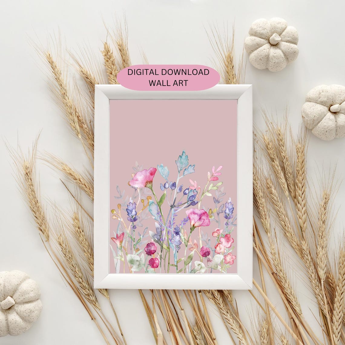 Pink Floral Wall Art Printable Digital Download-wall Art Set of 2 ...