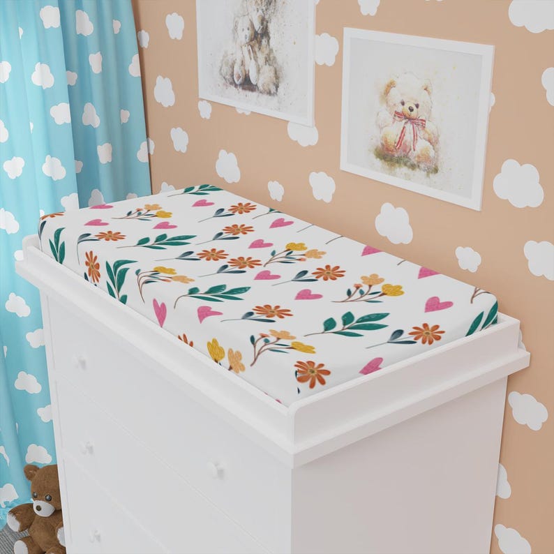 Floral Baby Changing Pad Cover Jersey Knit Soft Comfortable Stylish