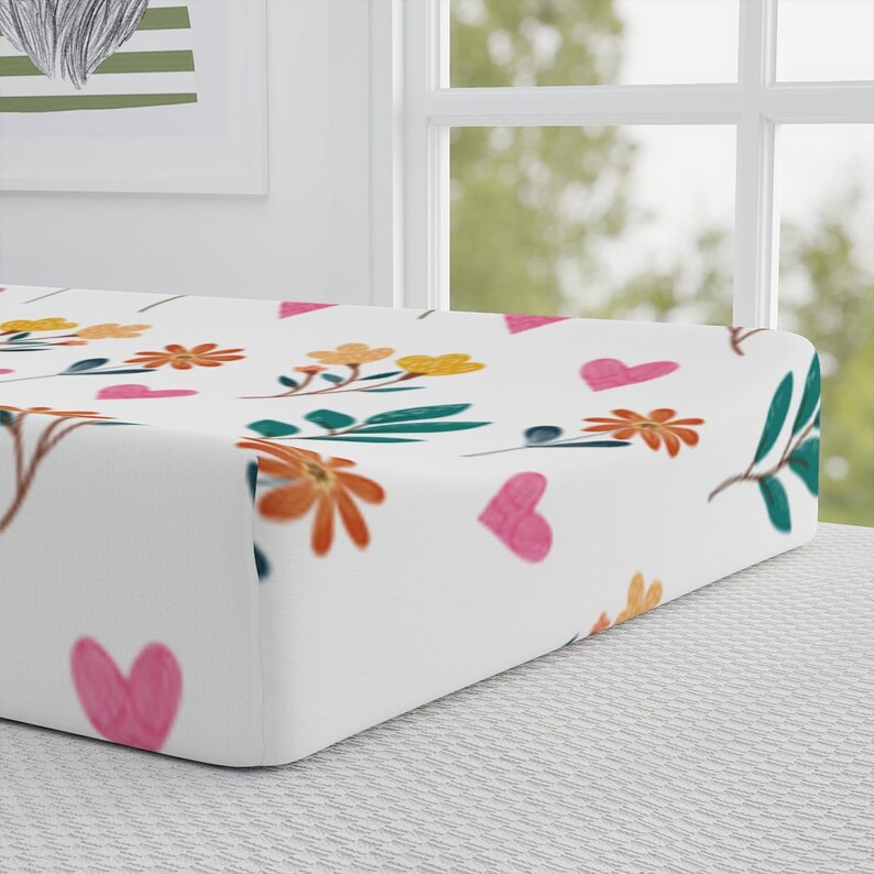 Floral Baby Changing Pad Cover Jersey Knit Soft Comfortable Stylish