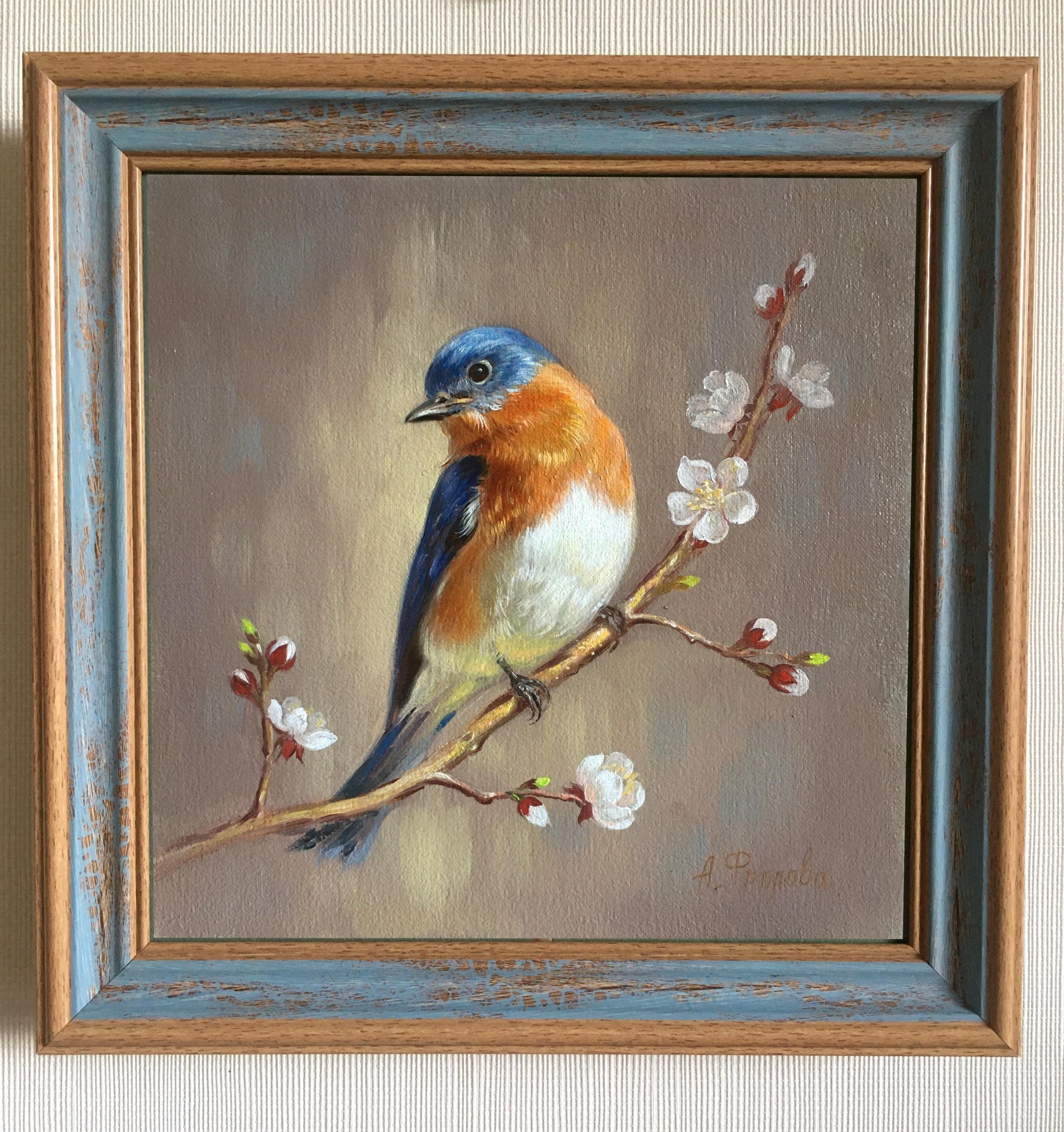 ［bluebird］絵画　油絵　※値段交渉あり Bluebird Oil Painting - Etsy