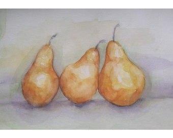 Watercolor Pears PRINT
