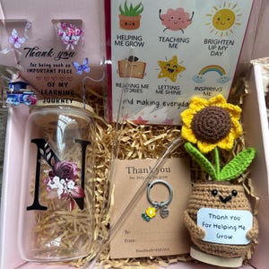 Regalos de agradecimiento para maestros, gracias por ayudarme a crecer, regalo de agradecimiento, regalo para maestros