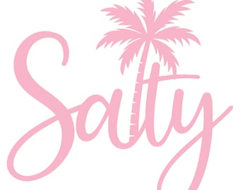 Salty Palm Tree SVG: Retro Beach Shirt Design (Digital File)