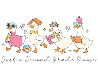Second Grade Goose Clipart: Back to School SVG PNG Design