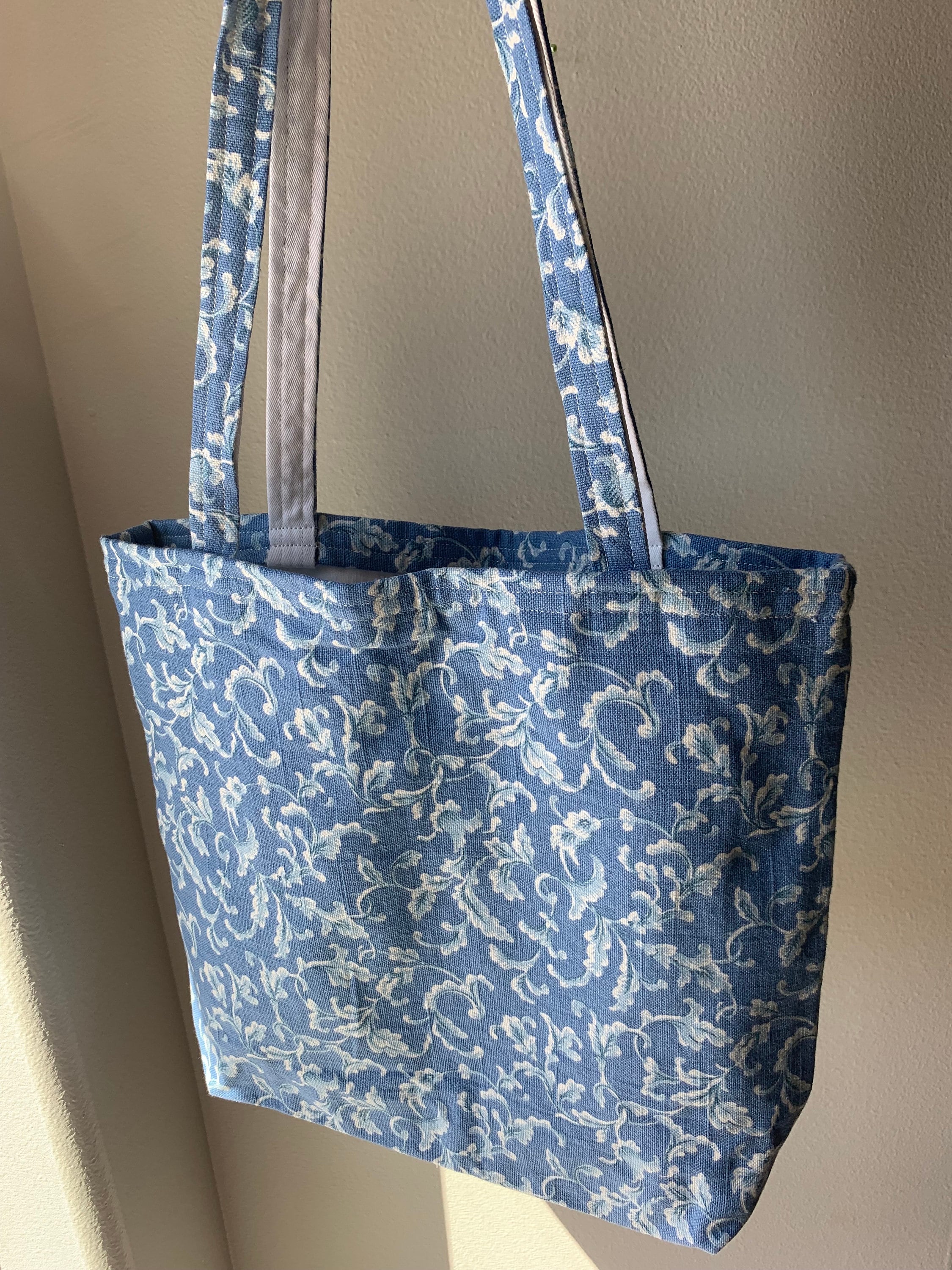 Blue Floral Handbag Etsy