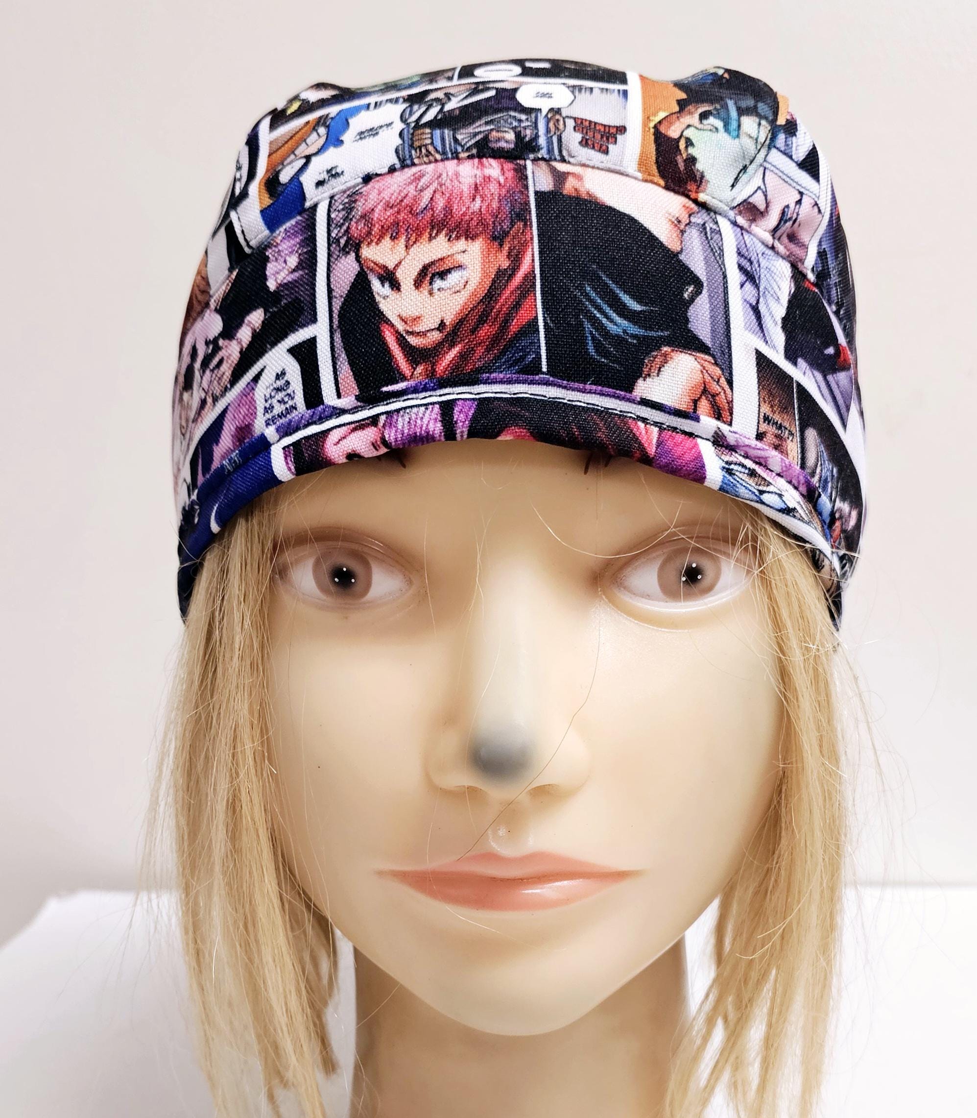 JJK Colored Manga Anime Medical Nurse Skull Scrub Cap Style (Brand New)