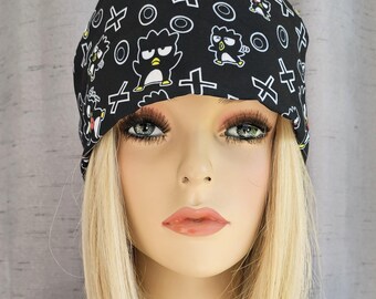 Black Penguin BBM Black Medical Nurse Scrub Cap with 2 size selections