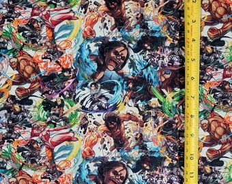 AOT Anime Collage Fabric ( 2 Size Selections: 18" x 58" and 36" x 58") Brand NEW