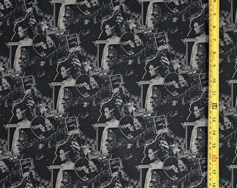 FRNK Stein and Bride Black and White Fabric ( 2 Size Selections - 18" x 58" and 36" x 58") Brand NEW