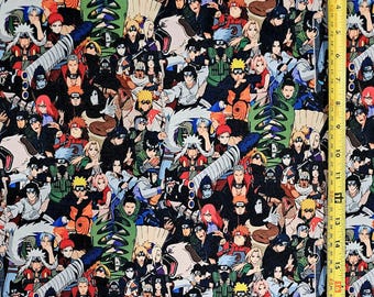 NT Anime Collage Fabric ( 2 Size Selections: 18" x 58" and 36" x 58") Brand NEW