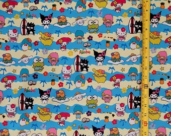 HK and Friends Aloha Hawaii Fabric  ( 2 Size Selections: 18" x 58" and 36" x 58" ) Brand New