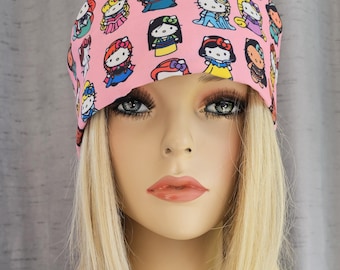 HK X Princess Mashup Pink Medical Nurse Scrub Cap with 2 size selections