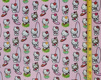 HK アロハ ハワイ サーフ ピンク 生地 (2 サイズ選択: 18" x 58" と 36" x 58") 新品