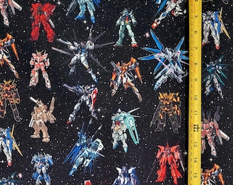 GND EVL Anime Space Black Fabric ( 2 Size Selections: 18" x 58" and 36" x 58") Brand NEW