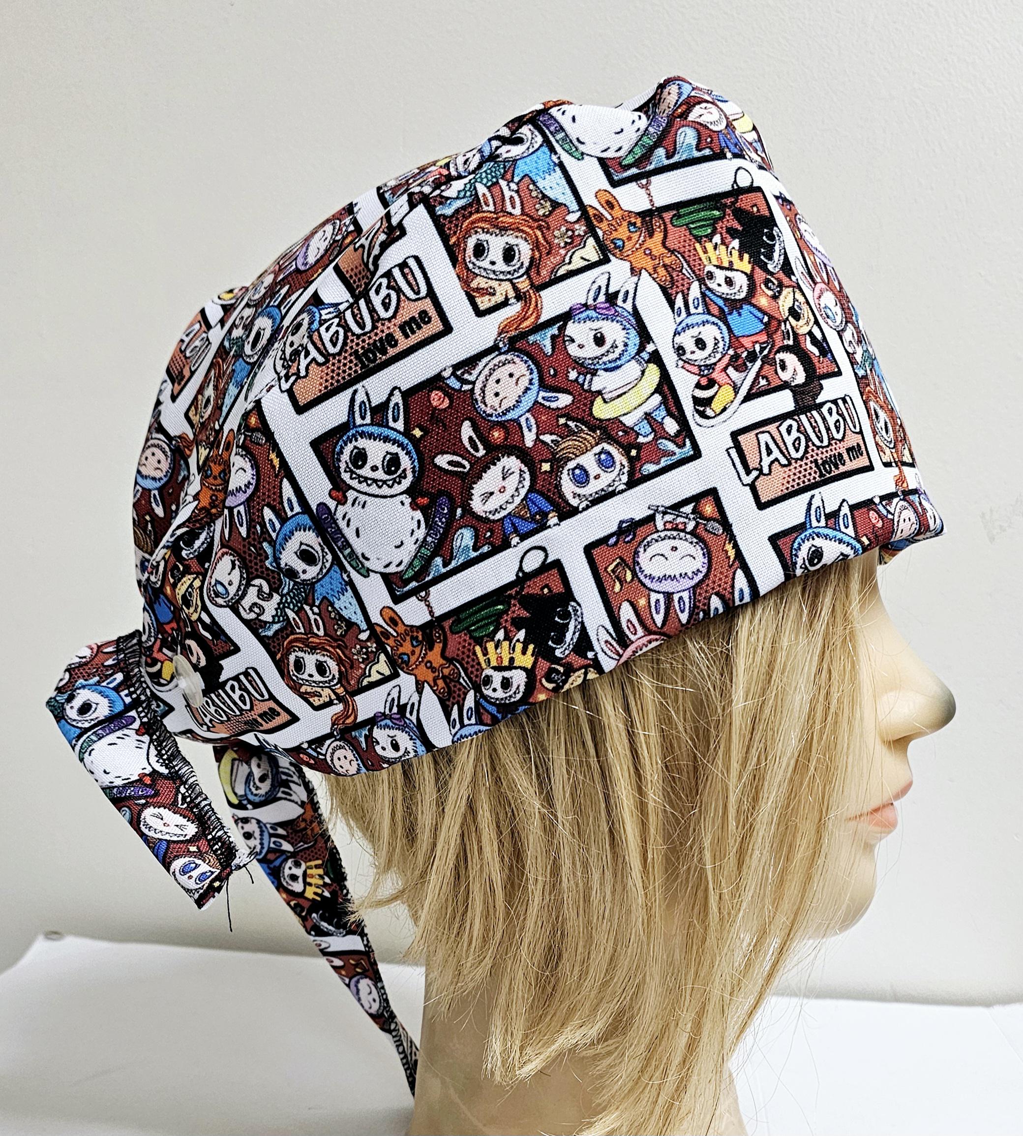LA Bubu Collage Medical Nurse Scrub Cap With 2 Size