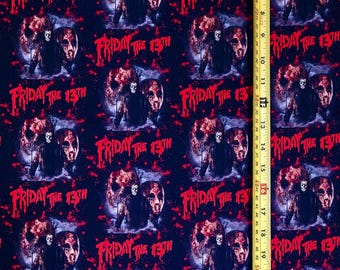 JSN VRhs Frid@y d-13th Ha Lo Win Fabric ( 2 Size Selections - 18" x 58" and 36" x 58") Brand NEW