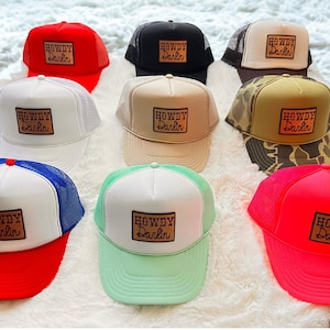 Howdy Darlin Trucker Hat, Cowgirl Trucker Hat, Snap Back Hats for Women, Summer Trucker Hat, Cowgirl Hat, Hat Patches, Patches For Hat