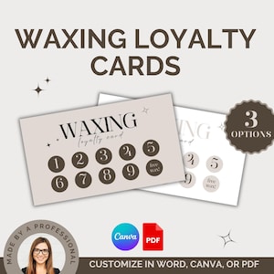 Waxing loyaliteitskaartsjabloon voor schoonheidsspecialisten en medische spa's, zakelijke ponskaart, canva of pdf, flyer, toestemmingsformulier, intake, schoonheidsspecialiste