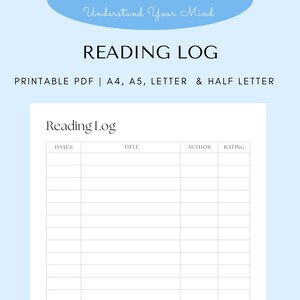 Lista de libros para leer - Rastreador de lectura imprimible - Lista de libros imprimible - Desafío de lectura - Lista de verificación de novelas - PDF - A4 - A5 - CARTA