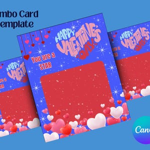Carte gourmande Jumbo étoile, modèle de carte Jumbo Saint Valentin, modèle toile, modèle de carte Jumbo, bricolage, modèle de carte 11 x 14, travaux manuels pour enfants