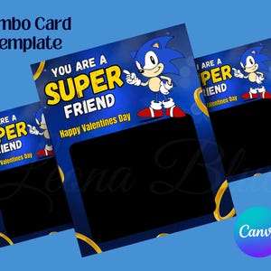 Carte Jumbo Sonic le hérisson, modèle de carte Jumbo, modèle de carte Jumbo Saint-Valentin, modèle toile, carte Jumbo gourmandise, modèle de carte,