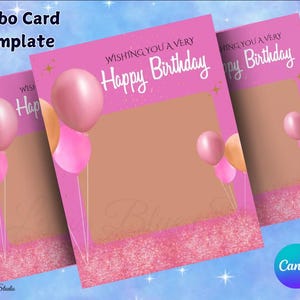 Cute Pink Birthday Jumb Card Template, Birthday Jumbo Card Template, Canva Template, Treat Jumbo Card, Gifts for her, Birthday Card, DIY