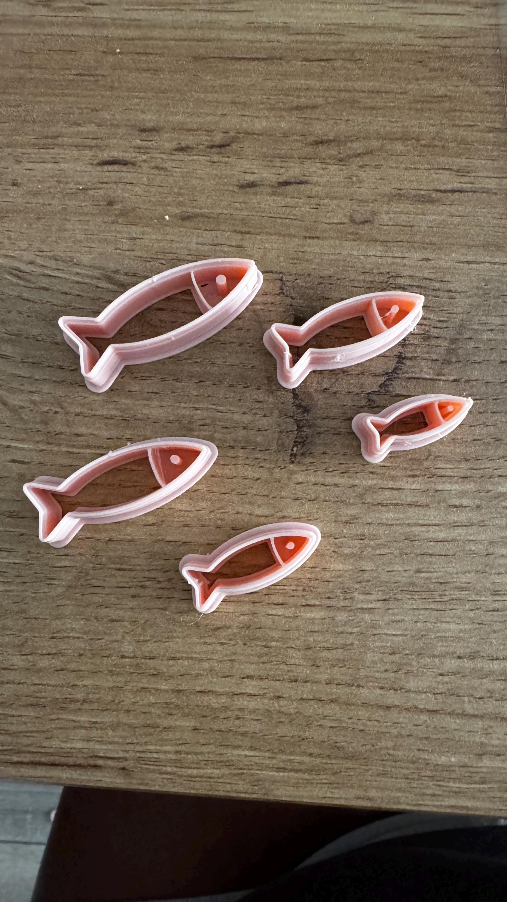 Sardine polymer clay mold, polymer clay shaping knife for summer jewelry art