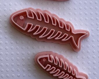 Fish polymer clay mold. Knife for shaping polymer clay for summer jewelry art.