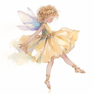 9 tanzende Fee Kind Clipart, wunderliche Fee,Ballerina Fee,Märchen,druckbares Aquarell, hochwertige JPGs,Papierkraft, Junk Journal