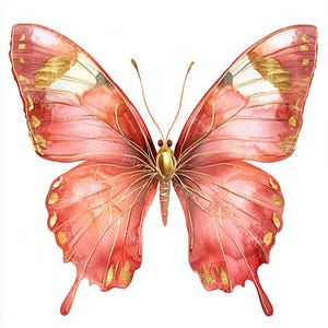 14 roze vlinder clipart, paarse vlinder, muurafdruk, aquarel vlinder, afdrukbare aquarel, hoogwaardige jpg's, papercraft, junk Journal