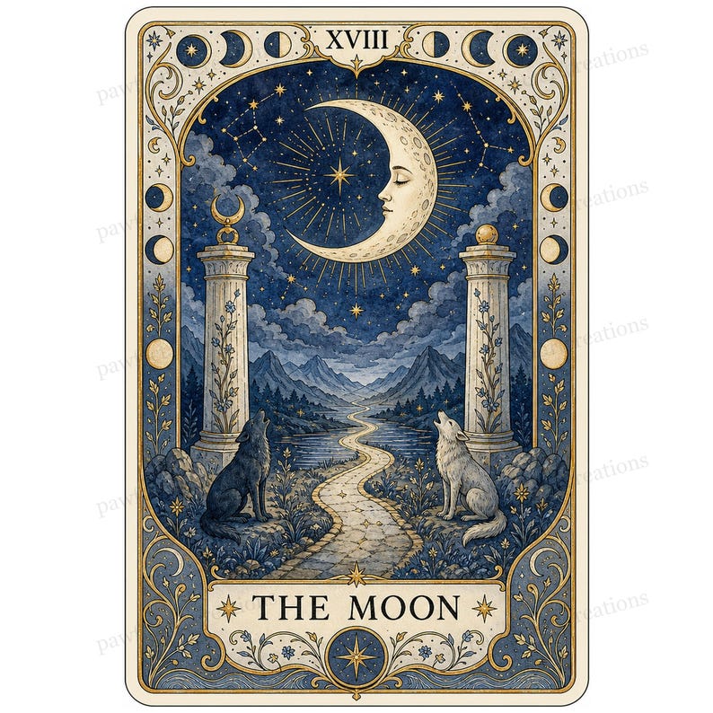 Major Arcana tarot card watercolor clipart preview 2