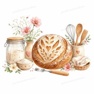20 Surdegshylla Clipart, Surdegshylla Akvarell JPG-bilder, Digital Nedladdning, Kommersiellt Bruk