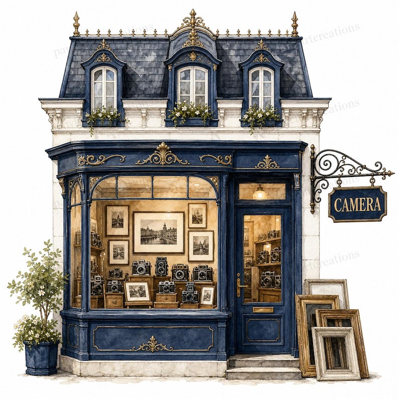 20 Camera Shop Storefront Clipart, Whimsical Shop Storefront Clipart ...