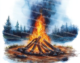 キャンプファイヤー 油彩画 F4 キャンプファイヤー 油彩画 F4 f4