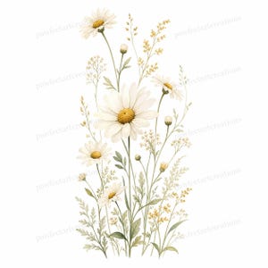 20 Pastel Wildflower Panels Clipart, Wedding Stationery and Journal Borders, Watercolor JPG, Digital Download, Commercial Use