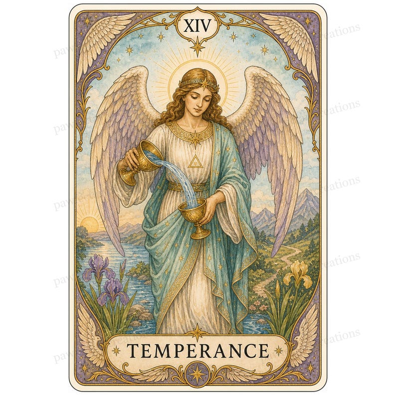 Major Arcana tarot card watercolor clipart preview 11