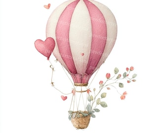 15 cartoon luchtballon clipart, kleurrijke luchtballon, afdrukbare aquarel clipart, hoogwaardige JPG's, Papercraft, Junk Journal, Digital Craft
