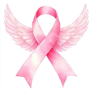 13 Pink Awareness Ribbon Clipart, Brustkrebs Bewusstsein, druckbare Aquarell, hochwertige JPGs, Pink Ribbon, Sublimationsdesign