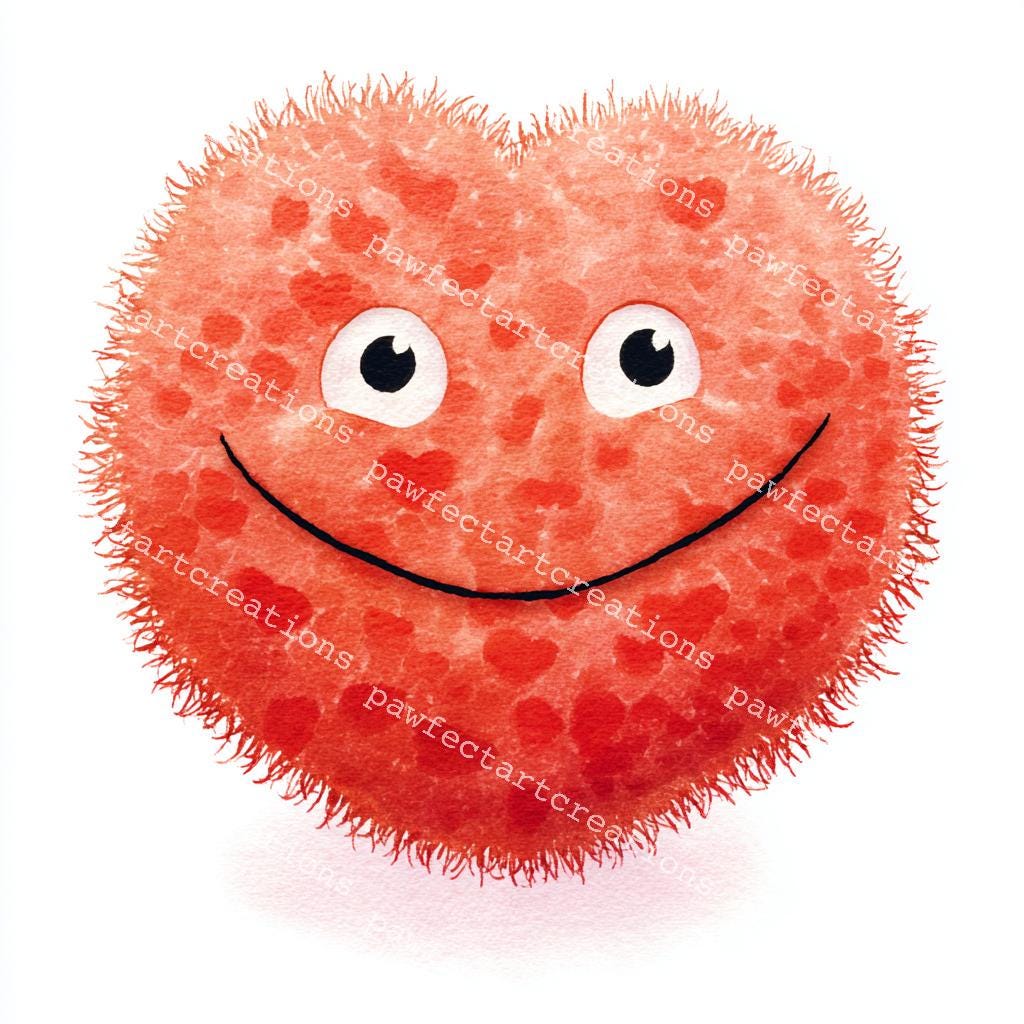 Fluffy Emoji Clipart: Watercolor Emoticons, Card Making (digital