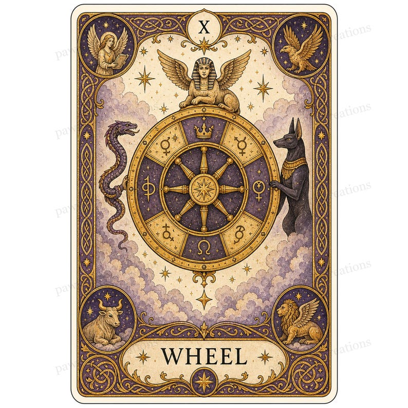 Major Arcana tarot card watercolor clipart preview 9