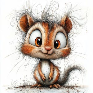 10 Funny Quirky Squirrel Clipart, Surprised Squirrel, Printable Watercolor, High-Quality JPGs, Papercraft, Junk Journal, Digital Craft