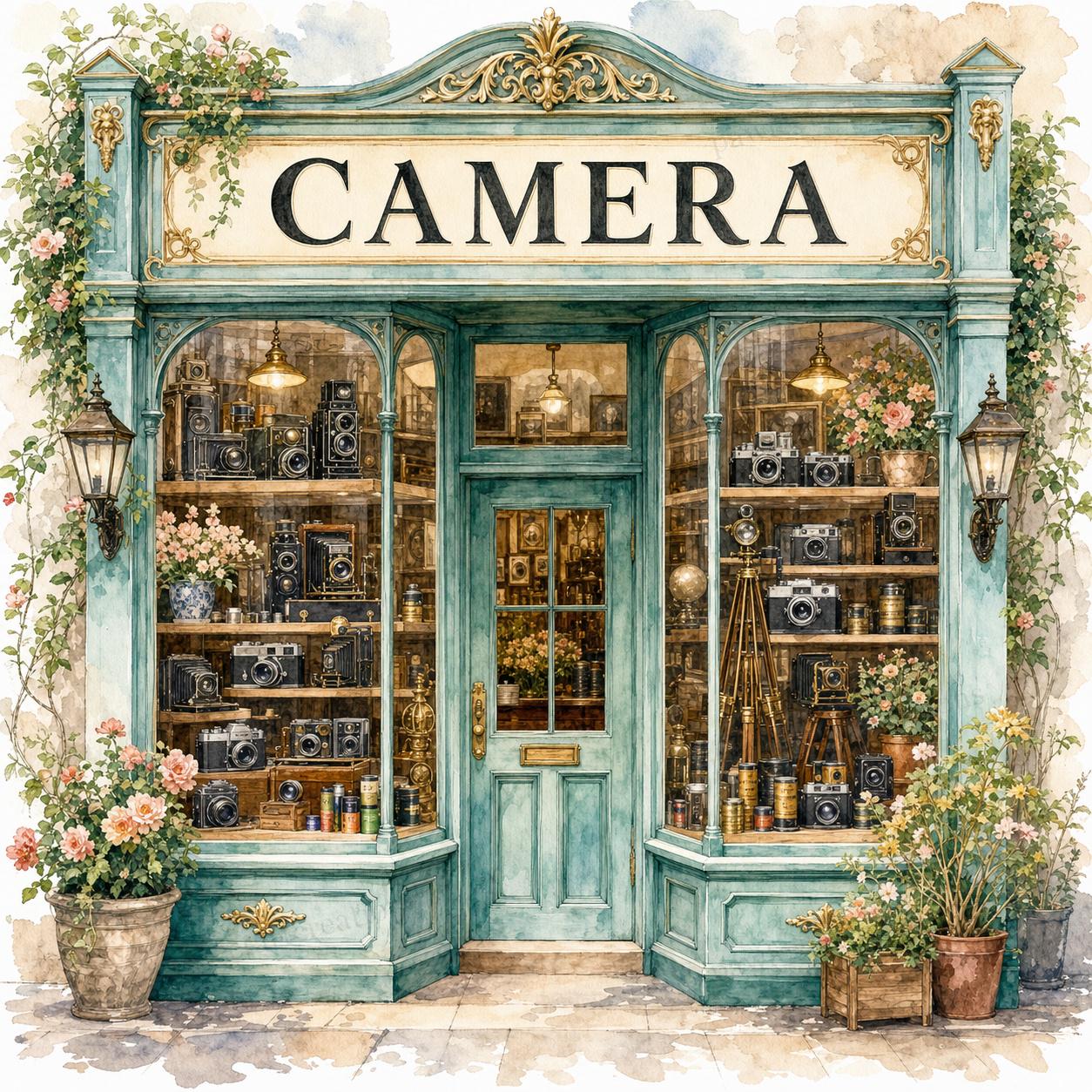 20 Camera Shop Storefront Clipart, Whimsical Shop Storefront Clipart ...